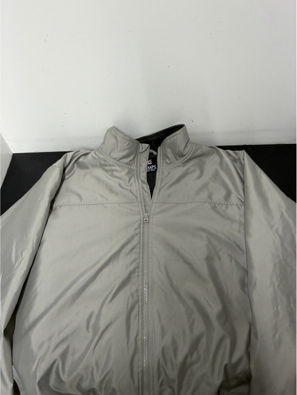 Chaps Ralph Lauren Mens Full-Zip Fleece  Lined Light Gray Jacket Men’s Size XL